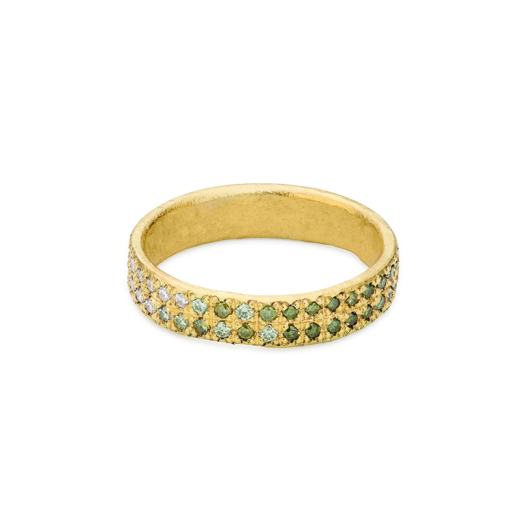 Golden Dawn Diamond Band Green
