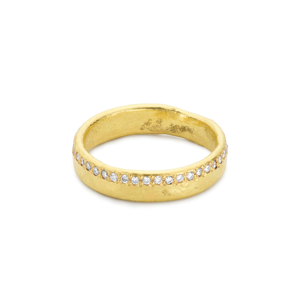Golden Dawn Ring Slim W. Diamonds