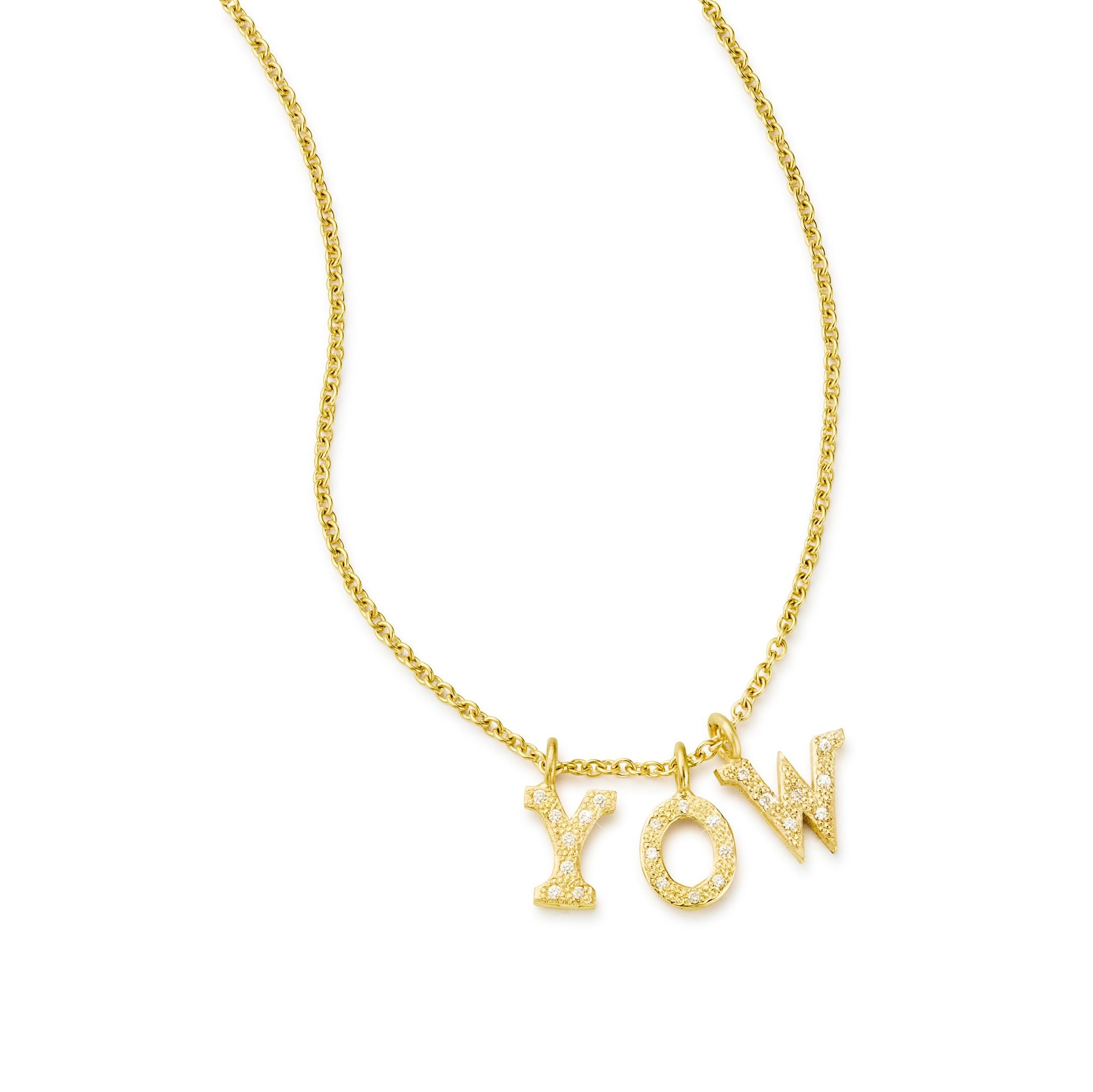 Letters w. Diamonds Necklace