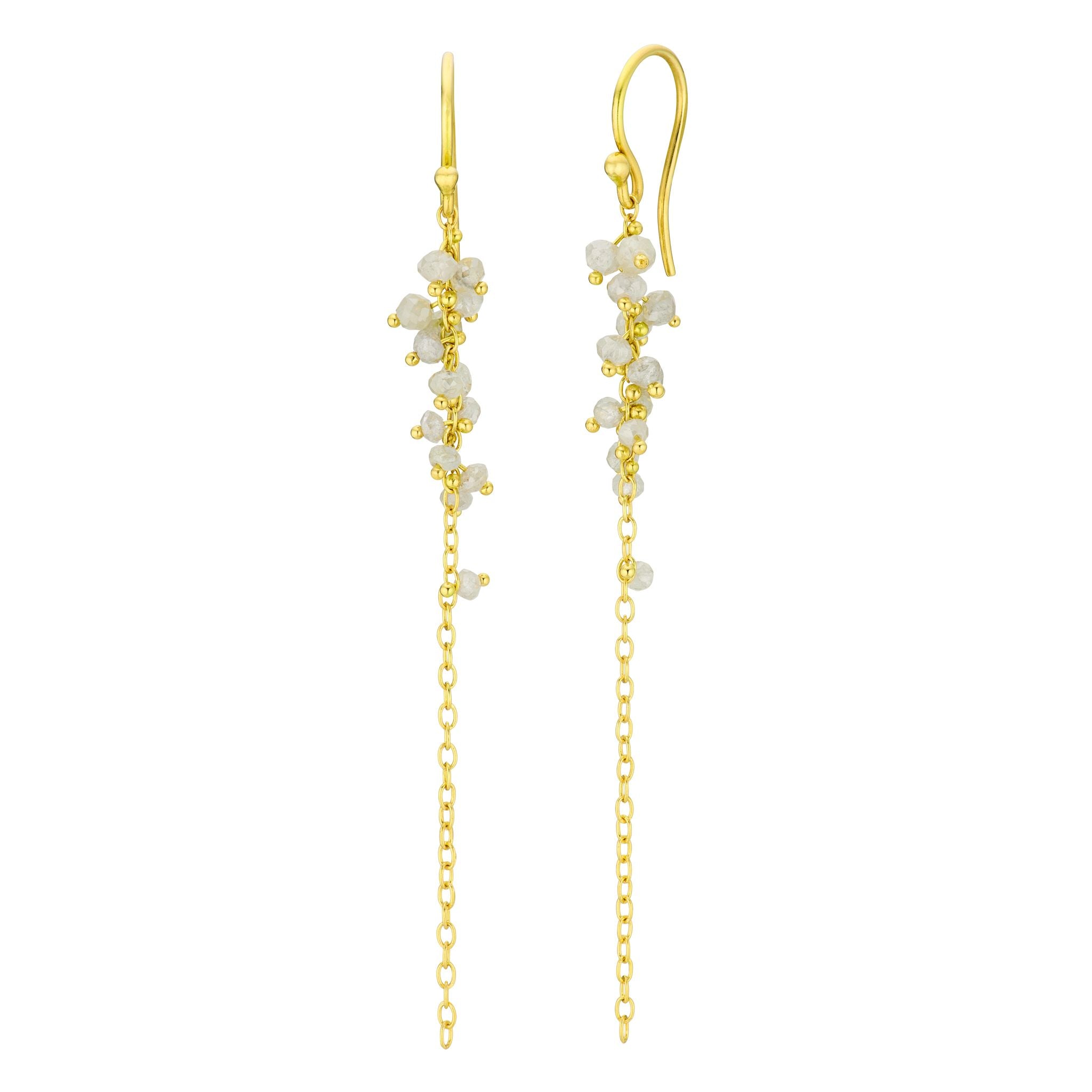 Caviar Earrings Light Grey Diamonds