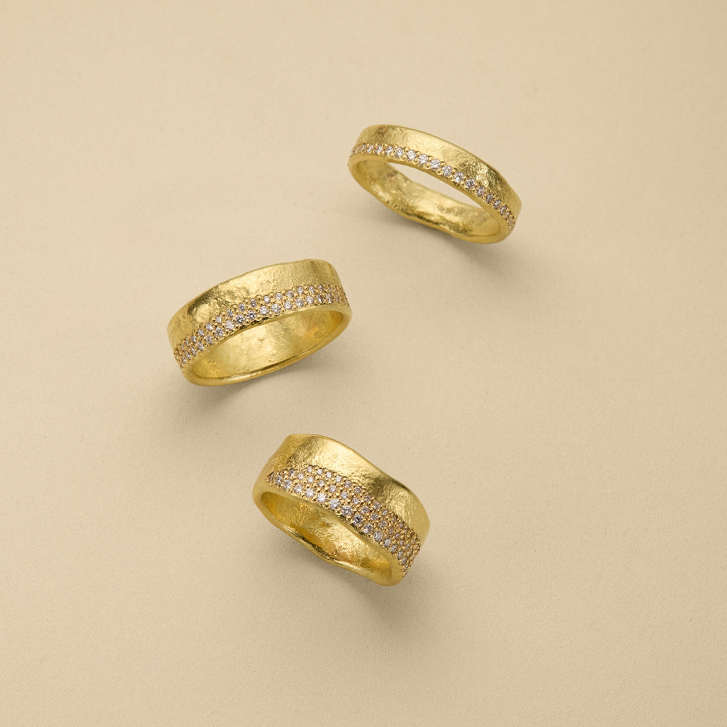 Golden Dawn Diamond Band White