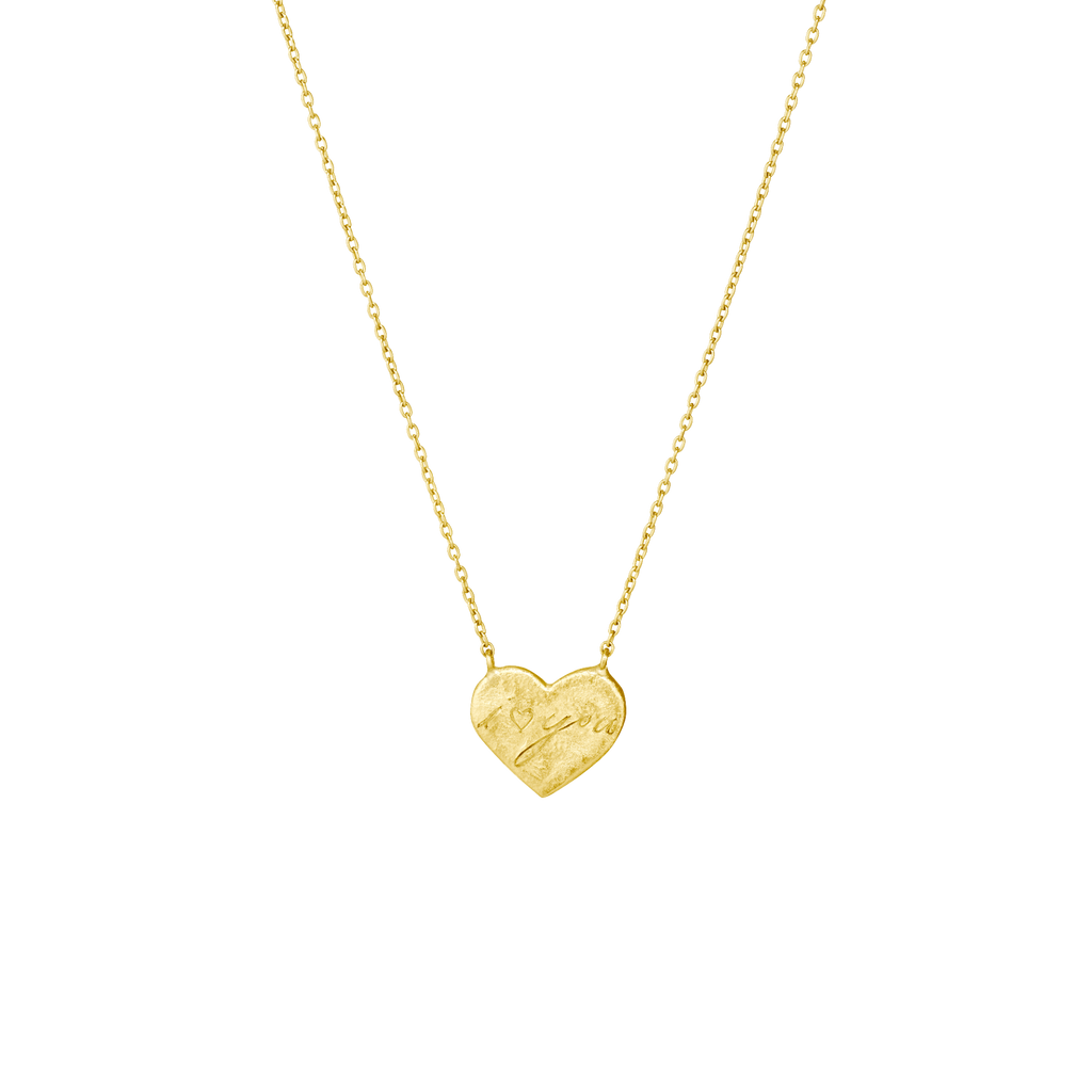 Engraved Golden Heart Necklace