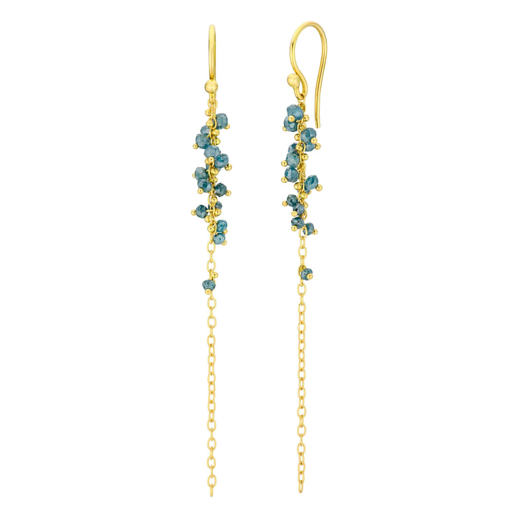 Caviar Earrings Green Diamonds